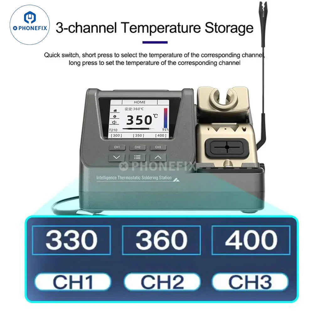 GVM H3 3-in-1 smart soldering station with T210, T115, T245 handles for BGA soldering by PHONEFIX