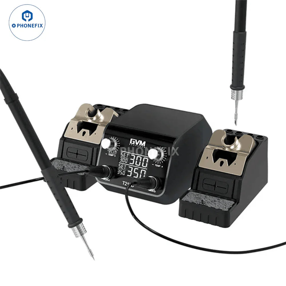 PhoneFix GVM T210D BGA Soldering Station for PCB welding and repair, featuring intelligent double soldering technology.