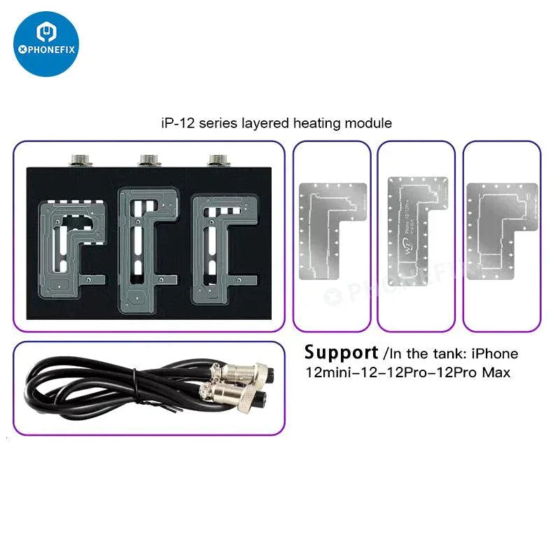 PhoneFix WL HT007 BGA Soldering Station for iPhone X to 16 Pro Max, pre-heating and soldering station with mold set.