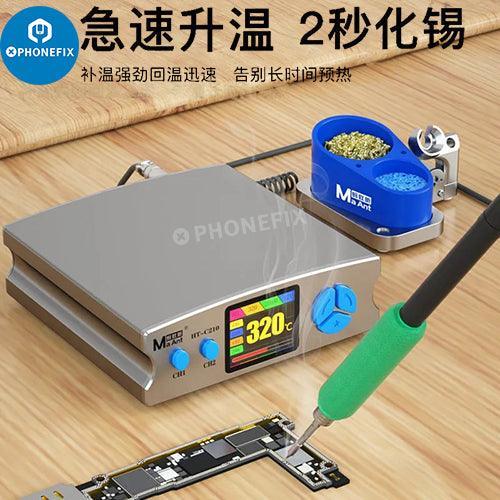 Phonefix MaAnt HT-C210 BGA soldering station for PCB repair, featuring precision soldering tools and digital controls.