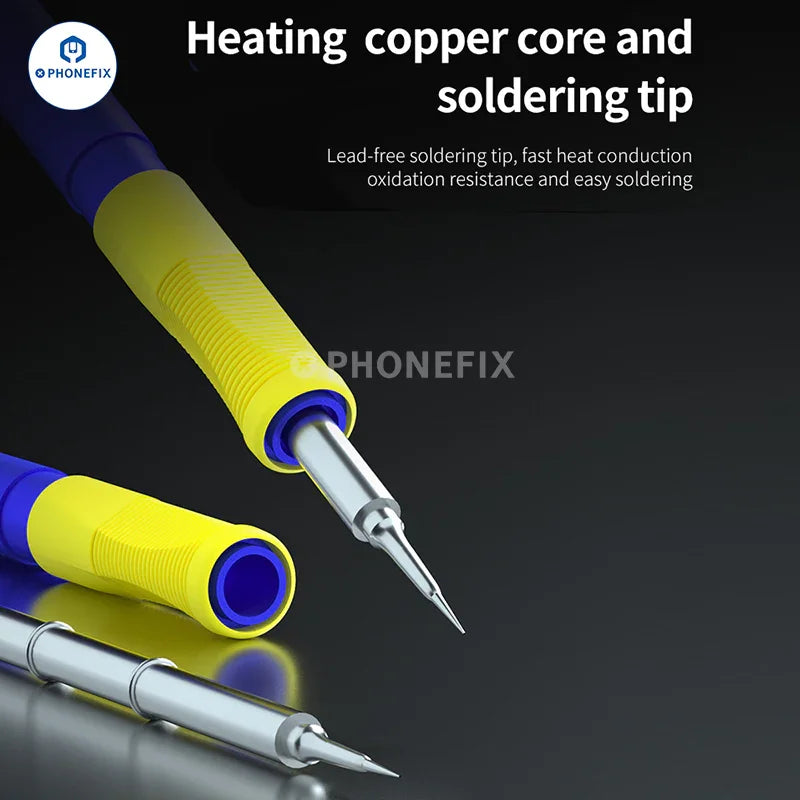 PHONEFIX Mechanic T12 Pro BGA Soldering Station with anti-static design and iron tip for precision soldering and circuit repair.