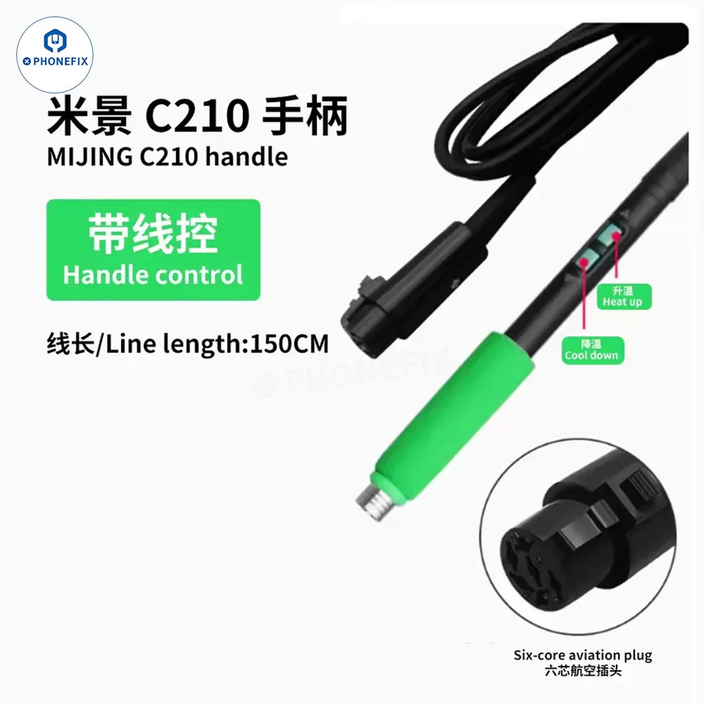 MIJING H1 digital BGA soldering station by PHONEFIX with T210 handle and T115 T245 compatible tips for electronics repair.
