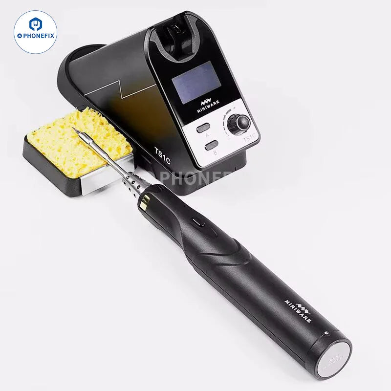 Miniware TS1C PD 45W BGA soldering station by PHONEFIX, compact electric soldering station with lead-free design and digital controls.