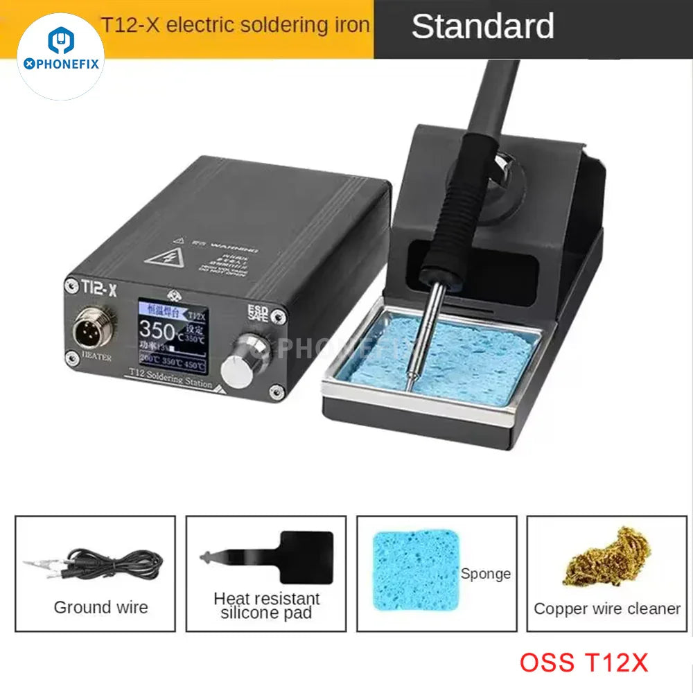 PhoneFix OSS T12-X Plus BGA Soldering Station with digital display, 110V US plug, professional welding and soldering tool