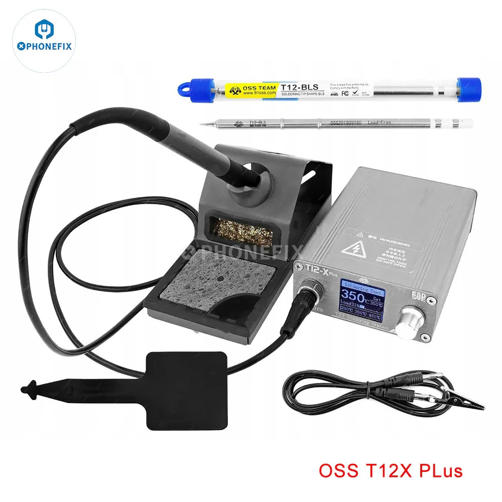 PHONEFIX OSS T12-X PLUS BGA Soldering Station with digital display for precise welding and circuit board repair.