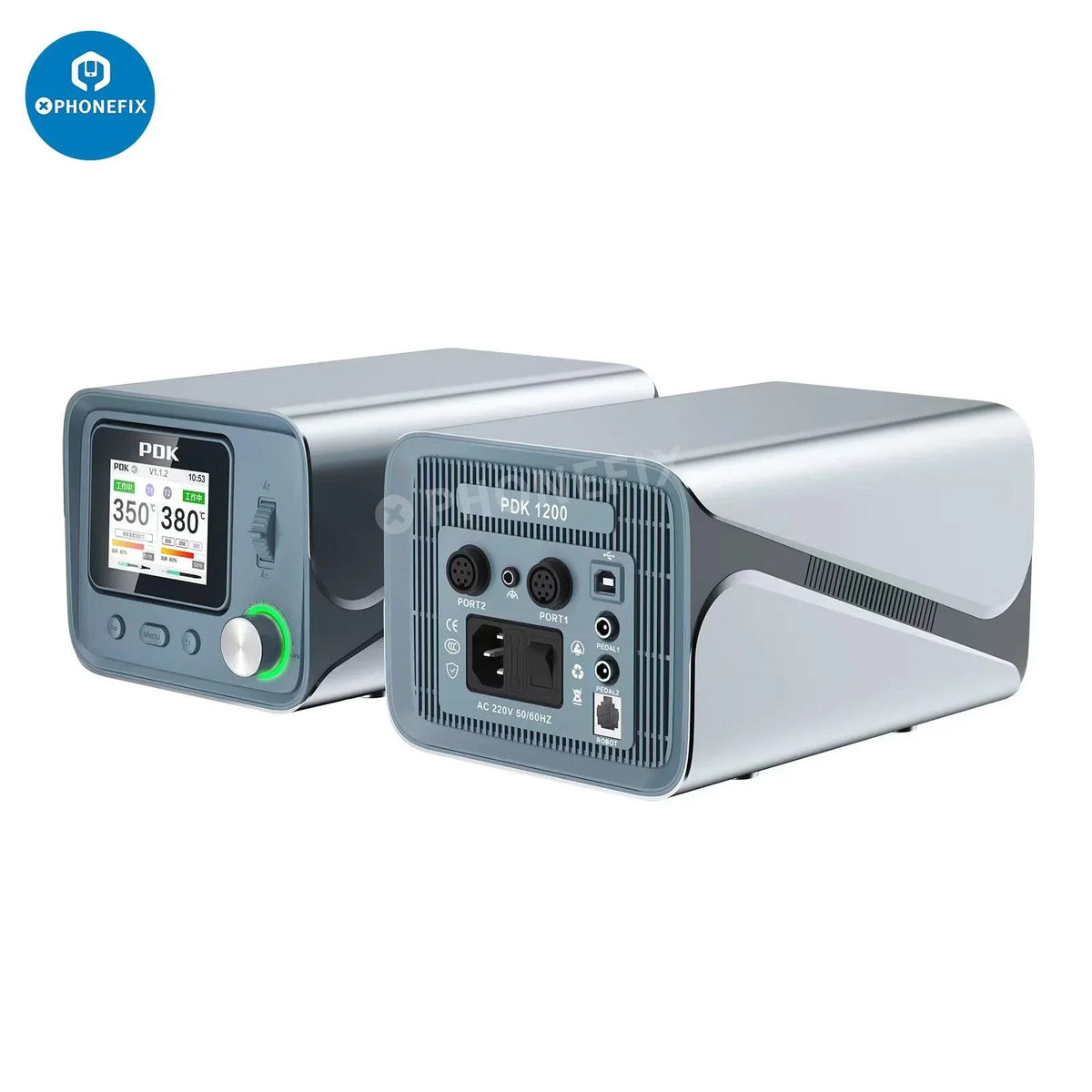PhoneFix i2C PDK1200 BGA soldering station with NT115 T210 T245 handles, professional BGA rework and soldering equipment