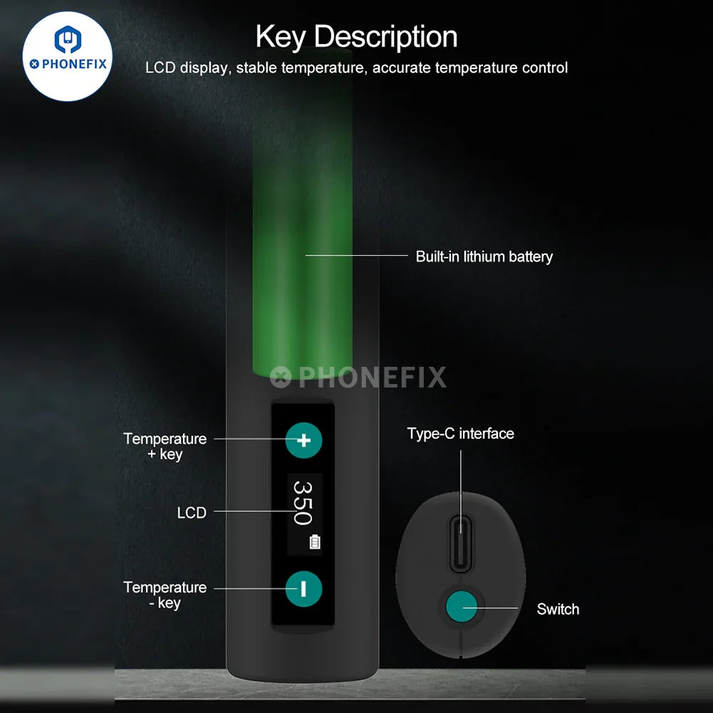 Quick TS1 portable BGA soldering station by PHONEFIX with compact design and smart welding features for precise soldering work.