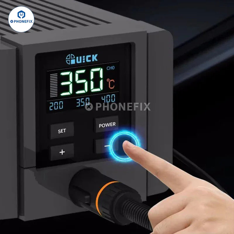 Original PHONEFIX QUICK TS11 90W BGA Soldering Station with precision tips and digital controls for electronics repair.