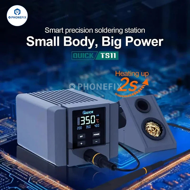 Original PHONEFIX QUICK TS11 90W BGA Soldering Station with precision control and digital display for electronics repair.