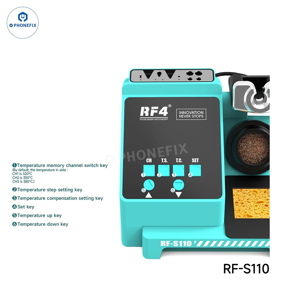 PhoneFix RF4 RF-S110 RF-S210 RF-S310 RF-S510 BGA Soldering Station with 110V US plug, for precise BGA soldering repair.