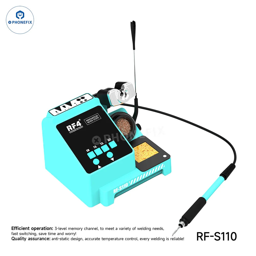 PHONEFIX RF4 RF-S110 RF-S210 RF-S310 RF-S510 Smart BGA Soldering Station with US plug, used for precise BGA rework and soldering tasks.
