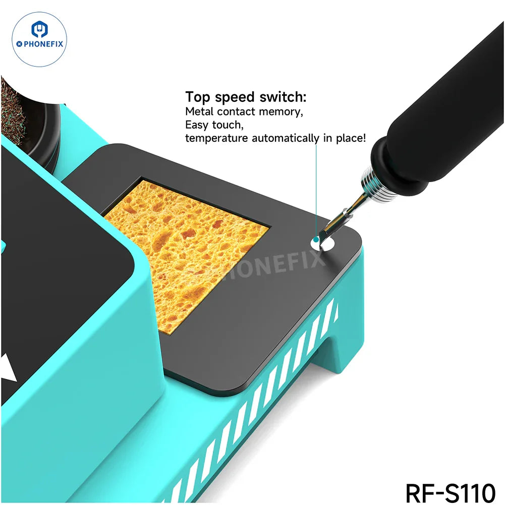 PhoneFix RF4 RF-S110 RF-S210 RF-S310 RF-S510 BGA Soldering Station with 110V US plug, used for precision BGA soldering tasks.