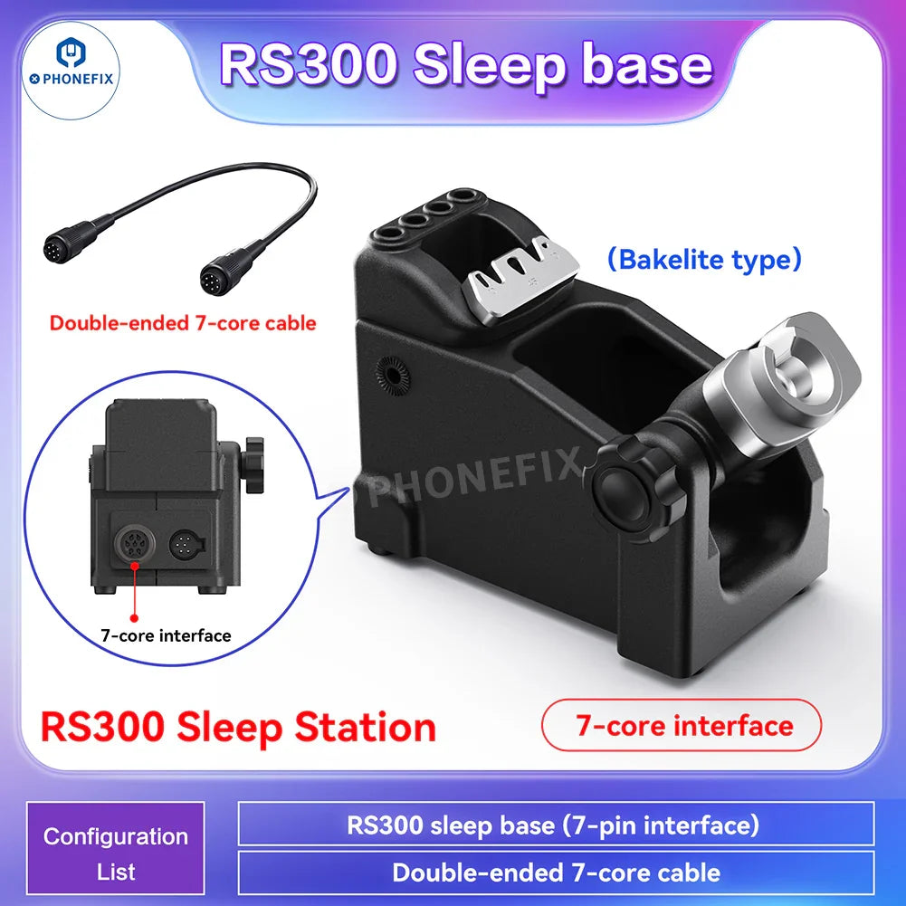 PhoneFix i2C RS300 RS400 C115 C210 C245 C470 BGA soldering station handle with sleep base, used for precise BGA rework and soldering.