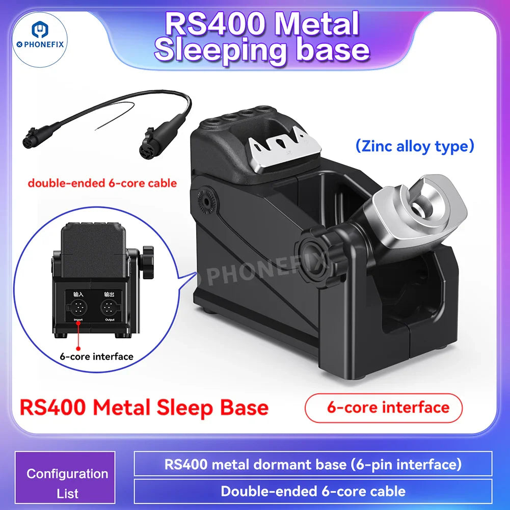PhoneFix RS400 BGA soldering station handle with sleep base, compatible with i2C RS300 RS400 C115 C210 C245 C470 models.