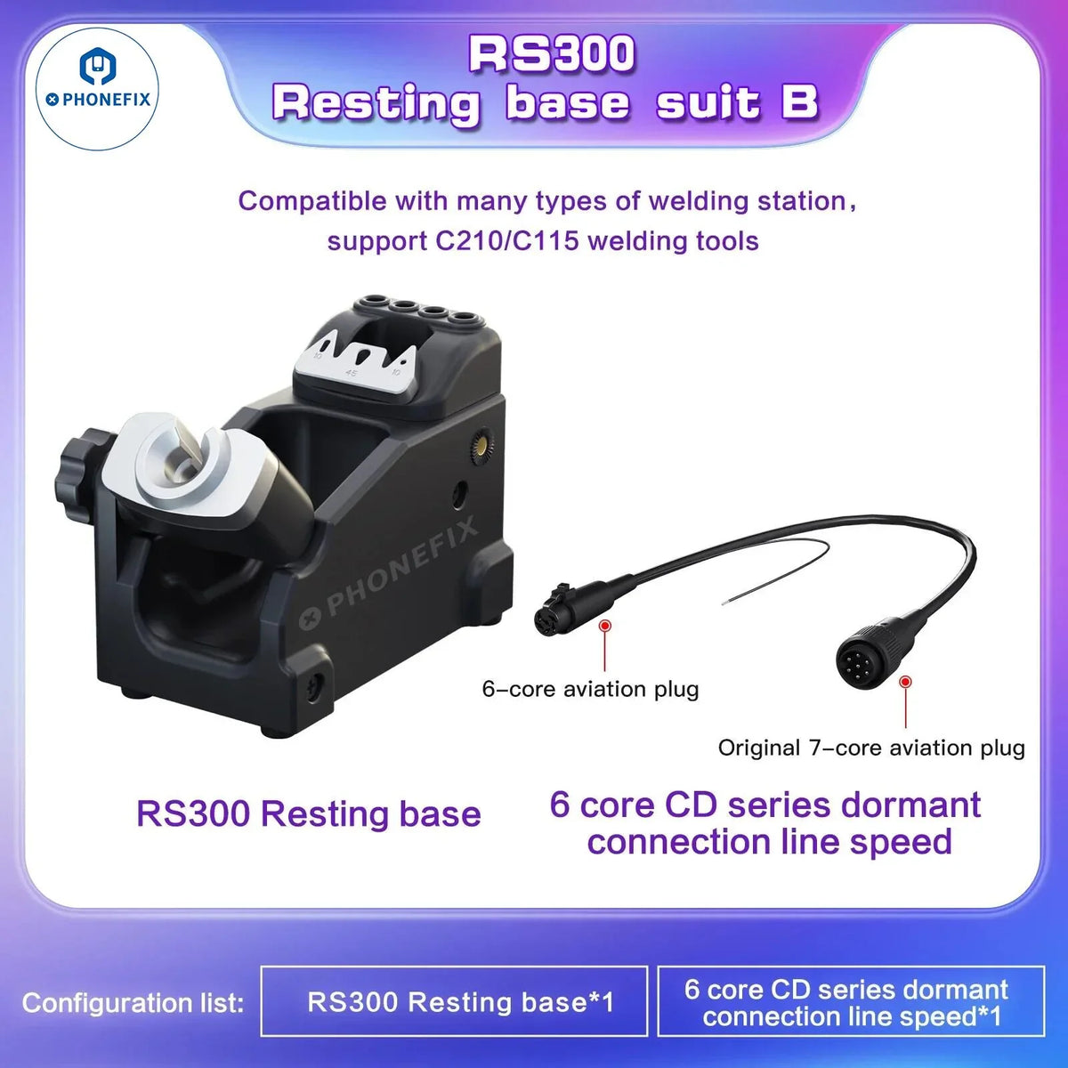 Phonefix i2C RS300 RS400 C115 C210 C245 C470 BGA soldering handle with sleep base for precise soldering station setup.