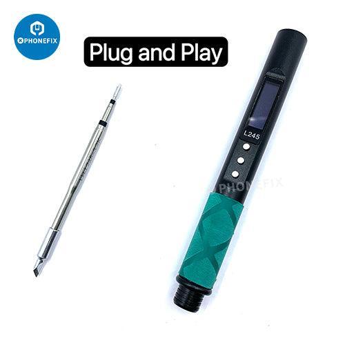 PHONEFIX 65W portable digital soldering pen for BGA soldering, featuring JBC 245 electric soldering tool in silver.