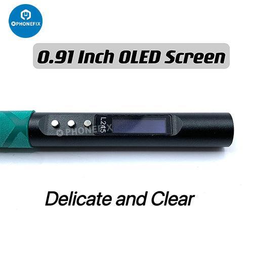 Silver 65W portable digital soldering pen by PHONEFIX, ideal for BGA soldering and electronic repair work.