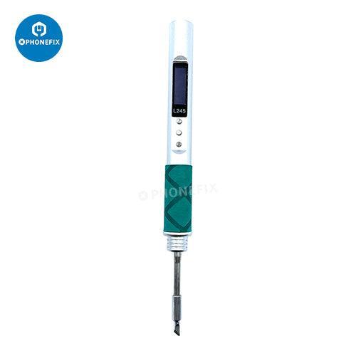 Portable silver 65W JBC 245 digital soldering pen by PHONEFIX, designed for precise BGA soldering and electronic repairs.