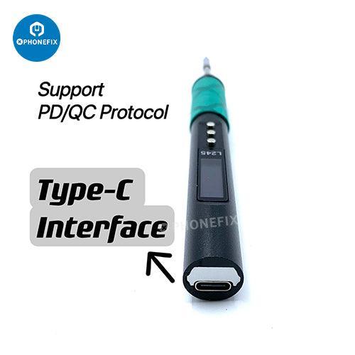 Silver 65W portable digital soldering pen by JBC 245, ideal for BGA soldering, from PHONEFIX.