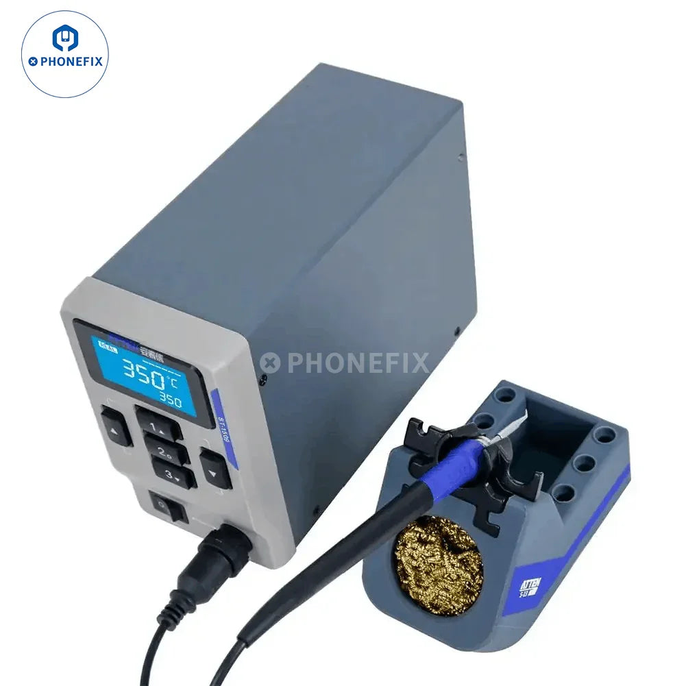 PhoneFix ATTEN ST-1509 BGA Soldering Station with electric tweezers and welding iron for electronic repair and soldering tasks.