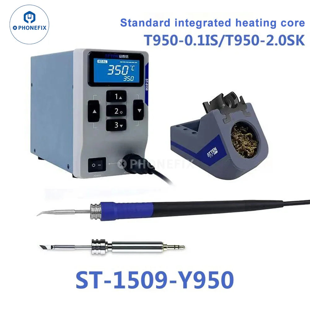PhoneFix ATTEN ST-1509 BGA Soldering Station with electric tweezers and welding iron for precise electronic repairs.