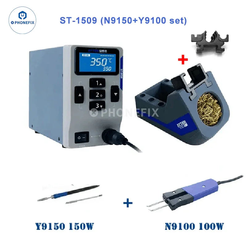 Phonefix ATTEN ST-1509 BGA Soldering Station with electric tweezers welding iron, compact electronic repair tool.