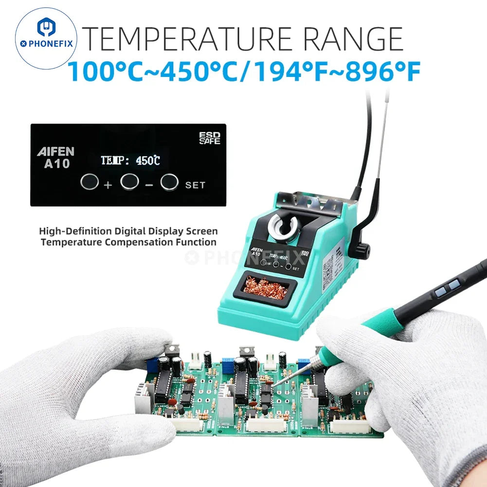 AIFEN A10 BGA soldering station by PHONEFIX with C210, C245, C115 iron tips, standard set, compact design, 220V EU plug
