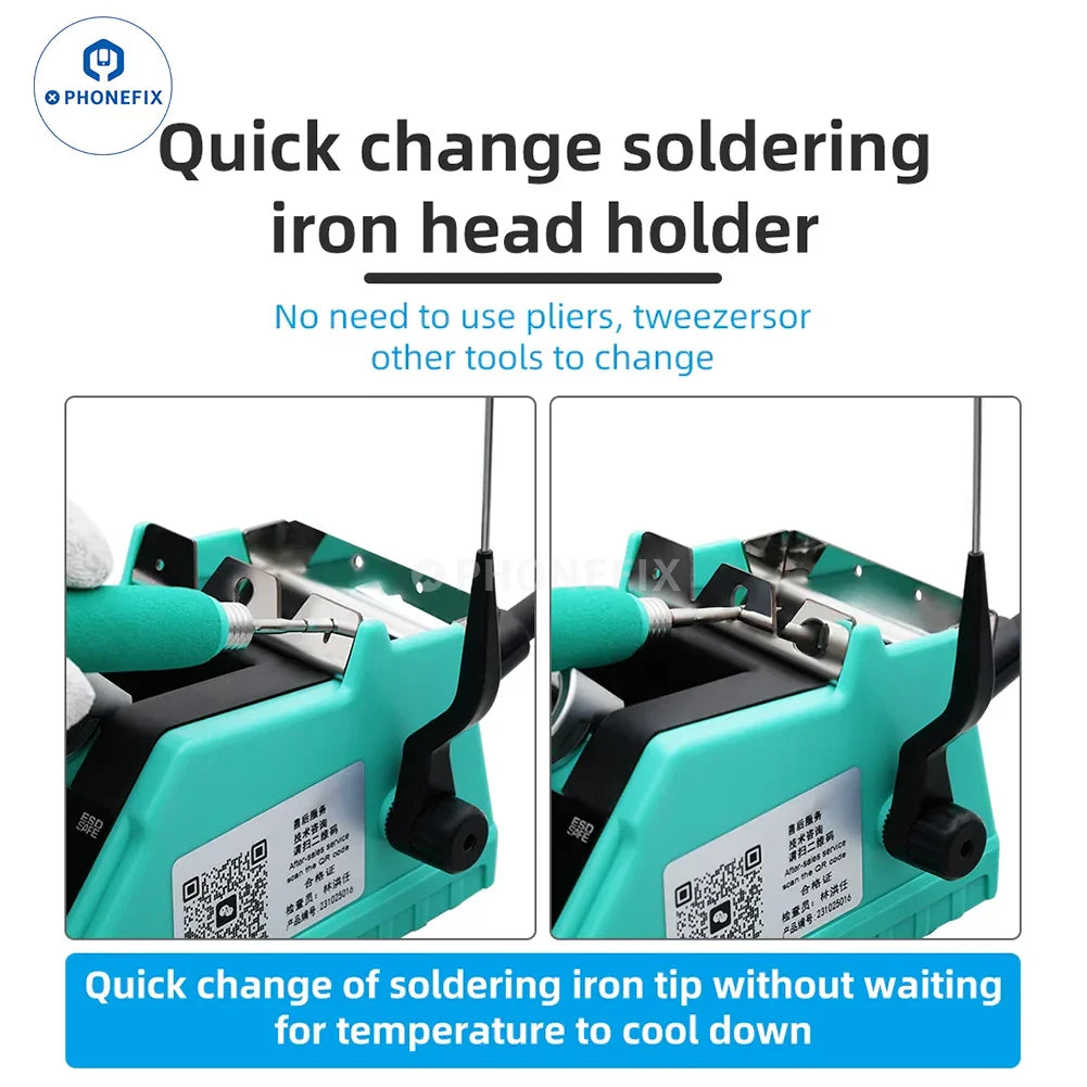 AIFEN A10 BGA Soldering Station by PHONEFIX with C210, C245, C115 iron tips, compact design for precise soldering tasks.