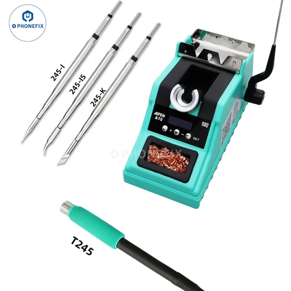 AIFEN A10 BGA Soldering Station by PHONEFIX with C210, C245, C115 iron tips for precise soldering tasks.