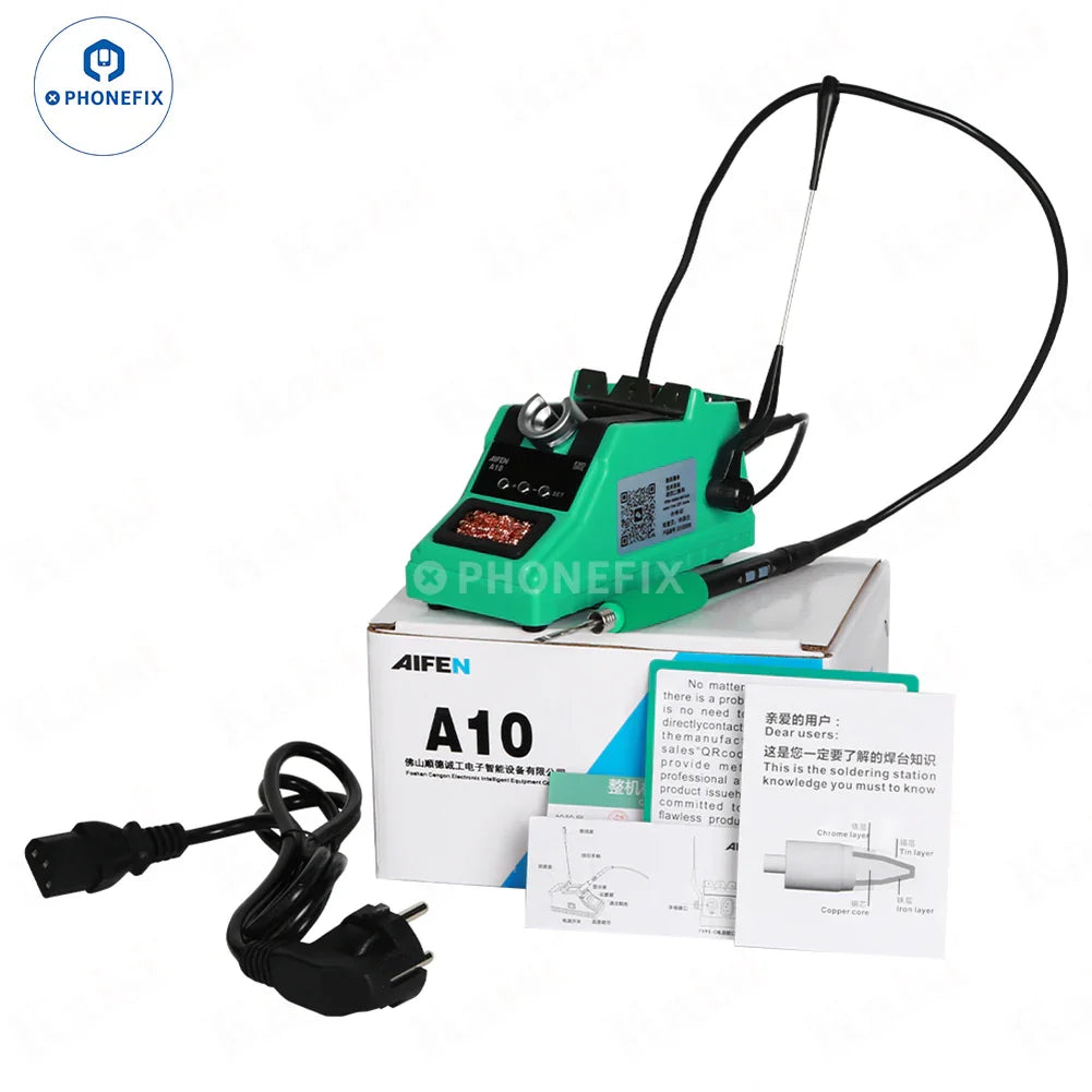 AIFEIN A10 BGA Soldering Station by PHONEFIX with C210, C245, C115 iron tips, suitable for precise BGA soldering tasks.