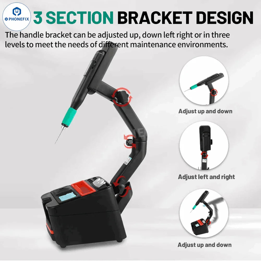 SUGON 55G wireless soldering station with JBC C210 tips for BGA soldering, featuring a compact design and ergonomic handle.
