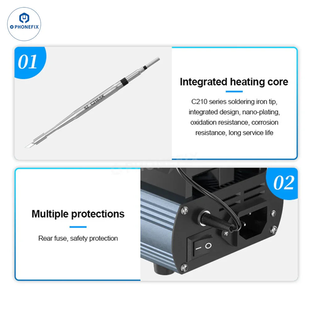 PhoneFix Sunshine S1 S2 BGA Soldering Tweezers for T210 BGA Rework Station, precision tool for electronics repair.