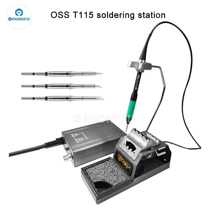 PhoneFix BGA Soldering Station OSS T210 T245 T115 with C210/245/115 tips for precise soldering and rework tasks.