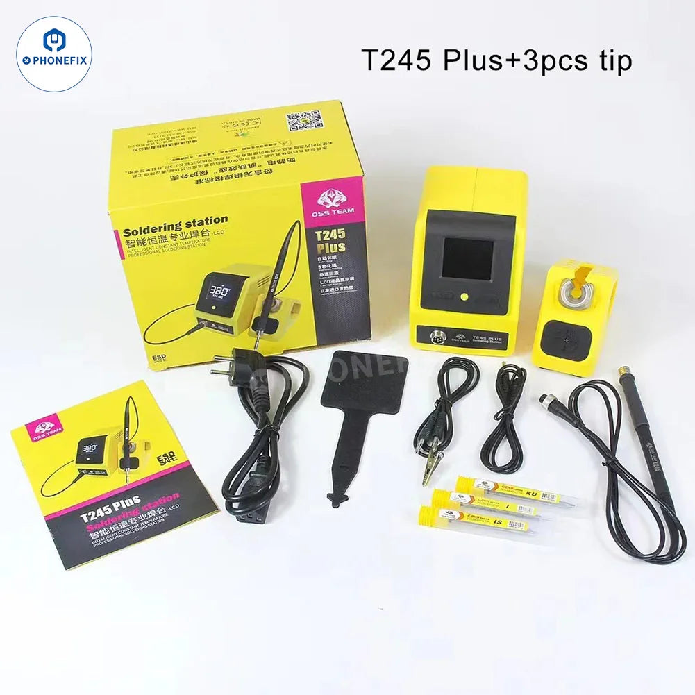 PHONEFIX BGA Soldering Station compatible with C210, T245, T115 tips, ideal for precise soldering and rework tasks.