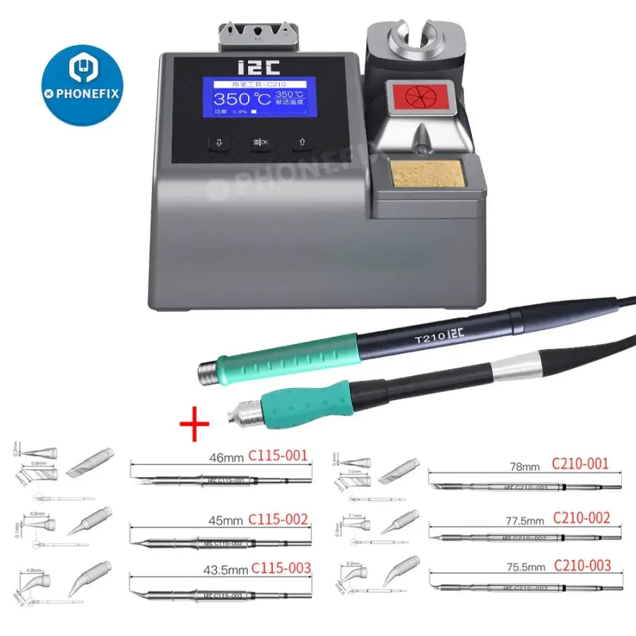 i2C 2SCNi Nano BGA soldering station handle by PHONEFIX, compatible with JBC C115, C210, C245 soldering tips, for precise electronics work