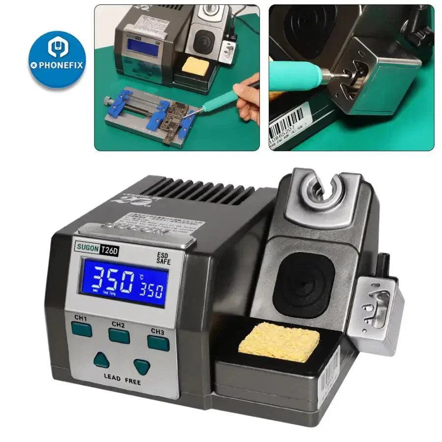 PHONEFIX SUGON T26D BGA Soldering Station for precise, lead-free electric soldering with ergonomic design and digital controls.
