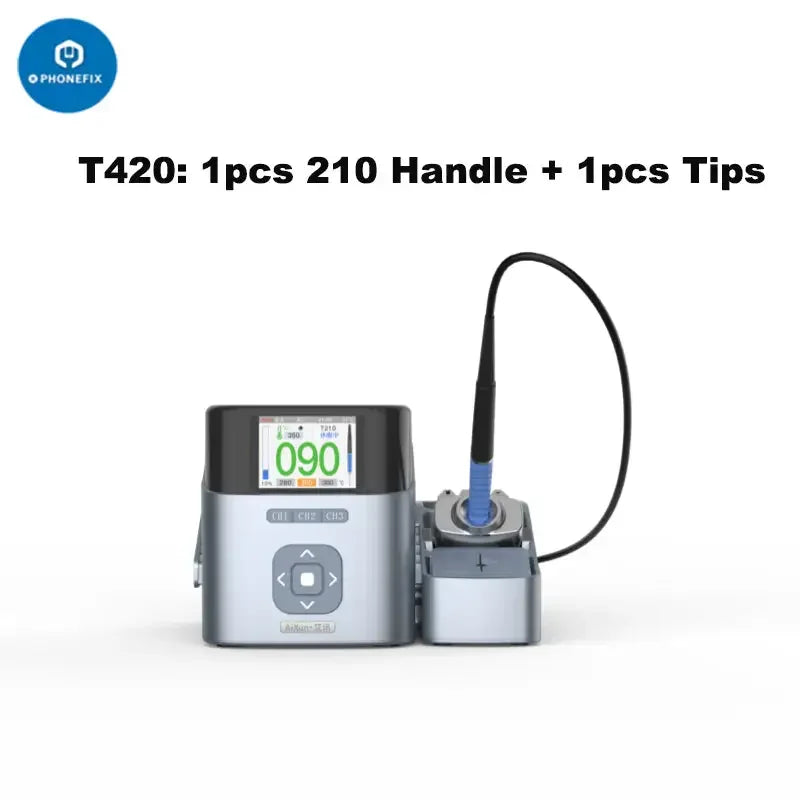 AIXUN T420D dual channel BGA soldering station with T245, T210, and T115 handles, designed for precise electronics repair.