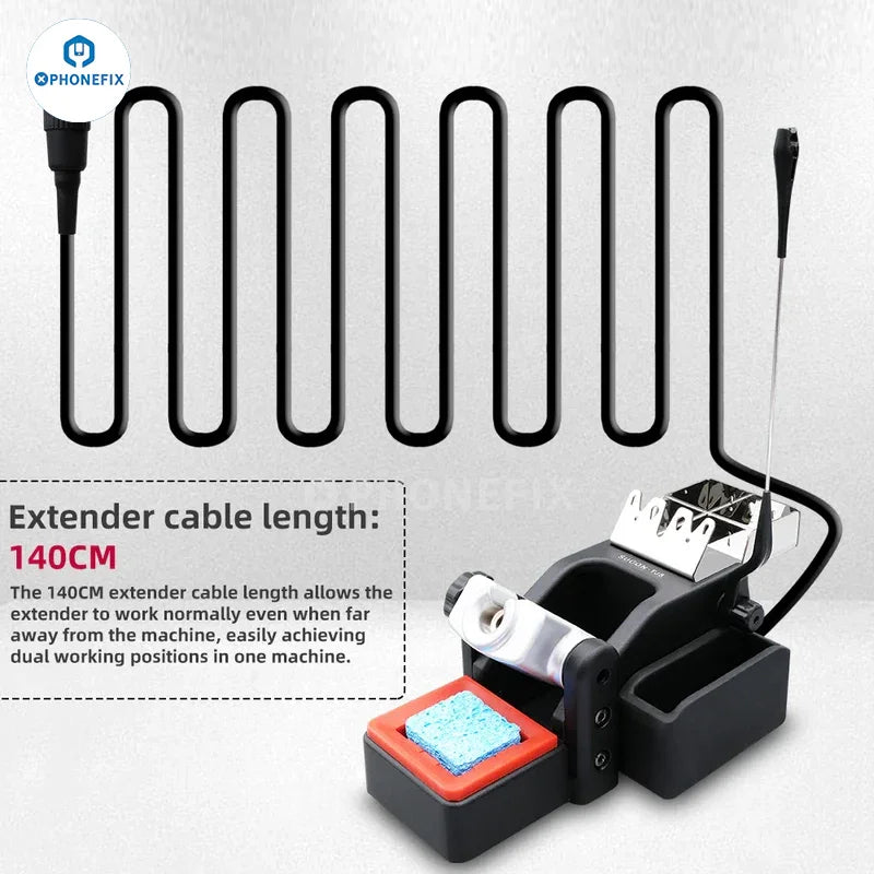 PHONEFIX Sugon T60 BGA soldering station with TJ8 extender, T210, T245, T115 handles for precise electronic repairs.