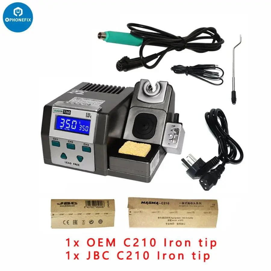 PhoneFix XZZ FX-210 BGA lead-free soldering station with rapid heating, featuring a sleek design and digital controls for precise soldering.