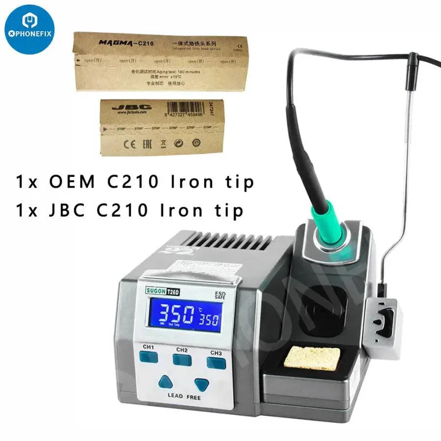 XZZ FX-210 BGA lead-free soldering station by PHONEFIX with rapid heating up, featuring a sleek design and digital controls.