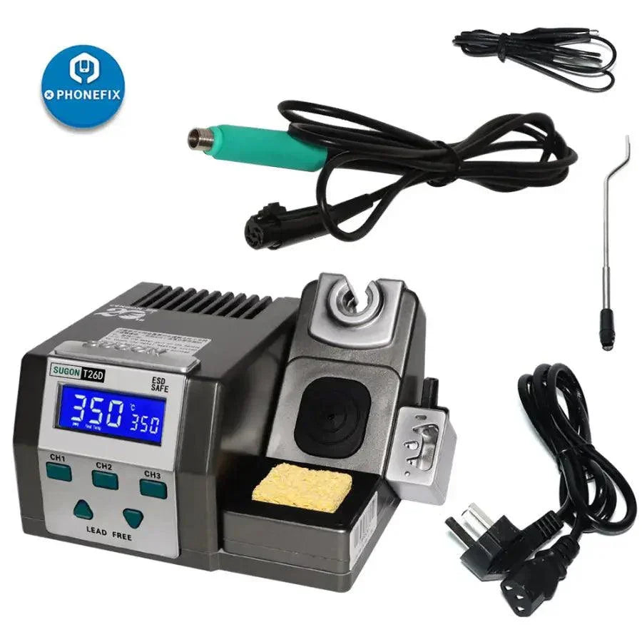PHONEFIX XZZ FX-210 BGA lead-free soldering station with rapid heating, featuring a sleek design and digital control interface.