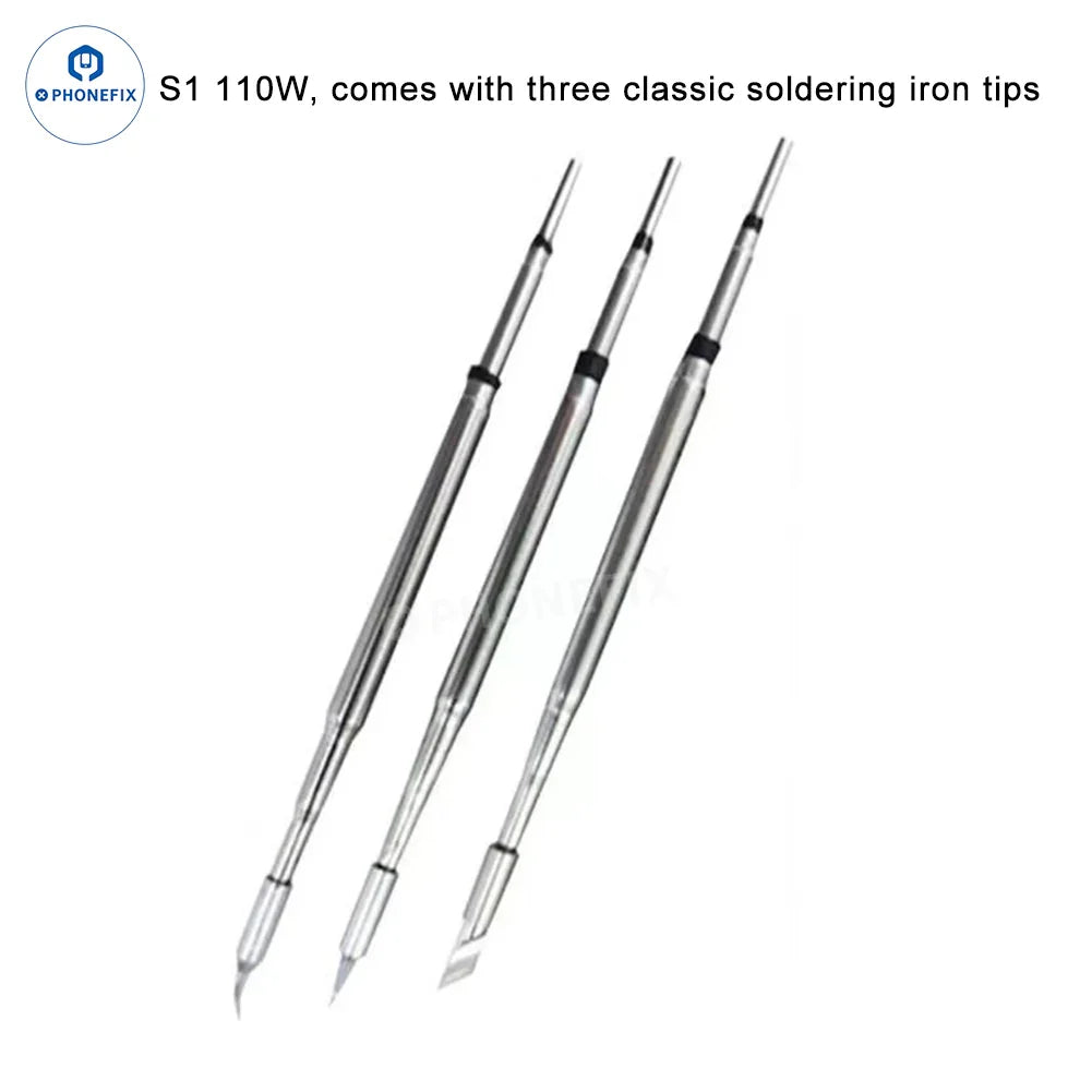 PhoneFix YCS S1-160W BGA soldering station with T210 T115 T245 handle, featuring a digital display and ergonomic design.