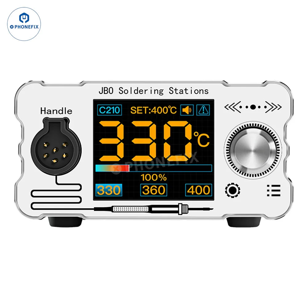PHONEFIX ZH-C210 Pro BGA Soldering Station with C210 iron tips, featuring precision soldering tools and control panel.