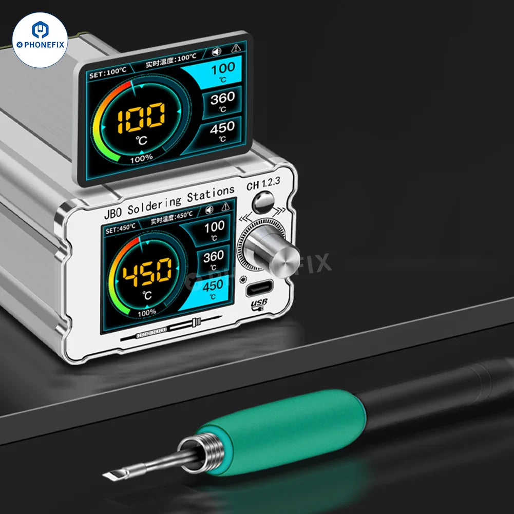 PHONEFIX ZH-C210 Pro BGA Soldering Station with C210 iron tips, featuring digital controls and precision soldering tools