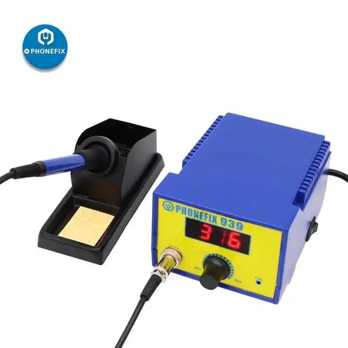 PHONEFIX 939 soldering station with adjustable temperature and LED display, ideal for electronics repair and soldering tasks