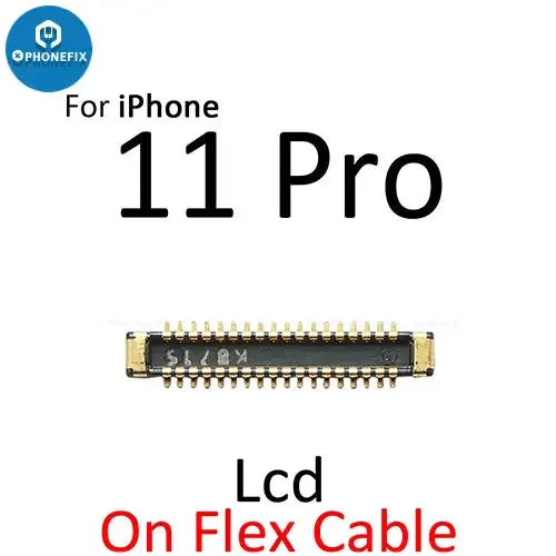 Écran LCD pour iPhone 11 Pro Max avec connecteur FPC 3D Touch, pièce de rechange de PHONEFIX (détails du connecteur disponibles).