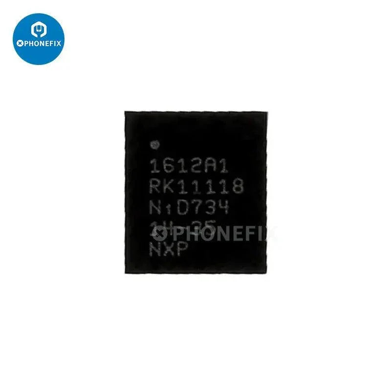 iPhone USB charge IC U2 Tristar 1610A3 component for repair by PHONEFIX, showing a new electronic circuit board part.