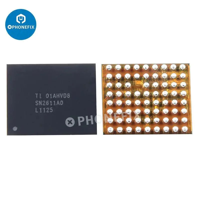 iPhone USB Charge IC U2 Tristar 1610A3 component for repair, shown in a close-up image with labels and connectors.