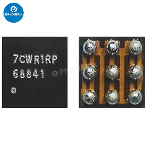 iPhone USB Charge IC U2 Tristar 1610A3 component for repair, branded PHONEFIX, showing the new electronic component for iPhone charging repair
