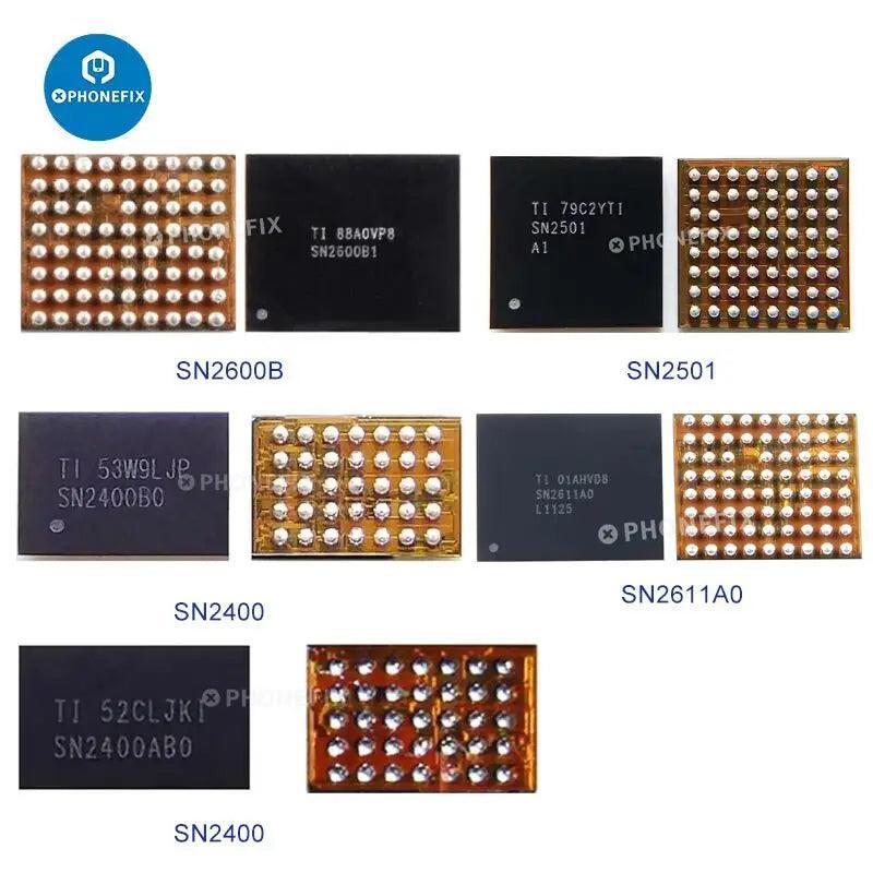 USB Charging IC U2 Tristar component for iPhone 6 to 16 Pro Max, used in repairing iPhone charging ports, by PHONEFIX.